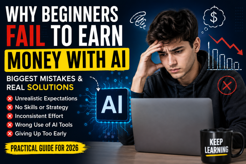 why beginners fail to earn money with ai